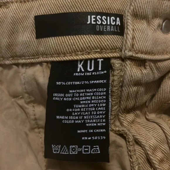 HP 🎉 Kut from the Kloth Jessica tan /brown / mustard overalls. - Picture 3 of 16